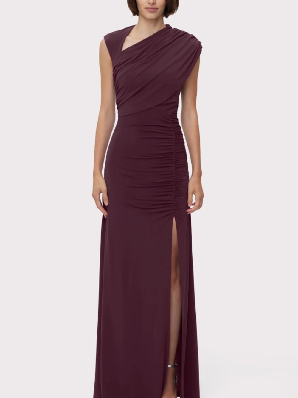 Herve Leger Ruched Matte Jersey Draped Gown - Size L - NWT